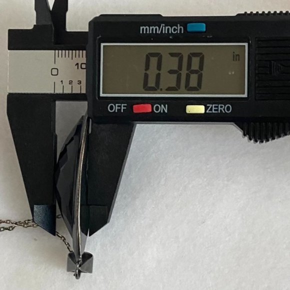 Sterling Silver 925 Oxidized Faceted Black Onyx Marquise Pendant Necklace 17.75" - Picture 15 of 16